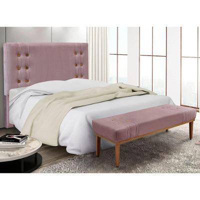 Kit Recamier E Cabeceira Santorini Spz 90cm Veludo Lilás