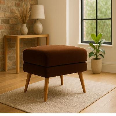 Puff Decorativo Itália Material Veludo- Star Confort Chocolate