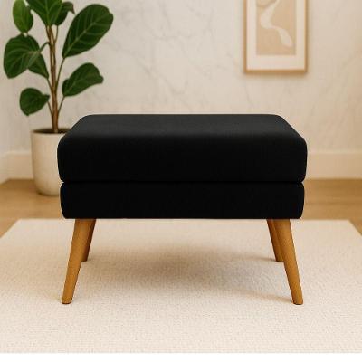 Puff Decorativo Itália Material Veludo- Star Confort Preto