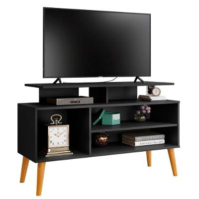 Rack Bancada Para Tv De Até 42 2 Prateleiras Lynne Preto/canela