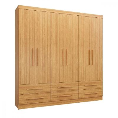 Guarda Roupa De Casal Majestic 6 Portas 6 Gavetas Batrol Freijó