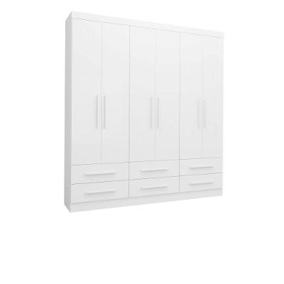 Guarda Roupa De Casal Majestic 6 Portas 6 Gavetas Branco Branco