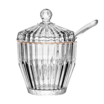 Açucareiro De Cristal Com Fio Dourado Ouro Imperatriz 8x8x11cm Wolff