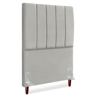 Cabeceira Solteiro 100 Cm Com Frame Carla Suede Cinza Claro Artte Cinza Claro