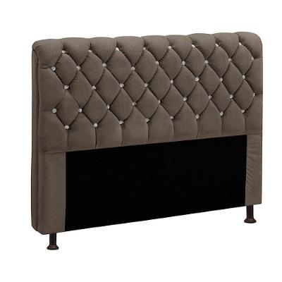 Cabeceira Para Cama Casal 140 Cm Fernanda Veludo Chocolate Chocolate