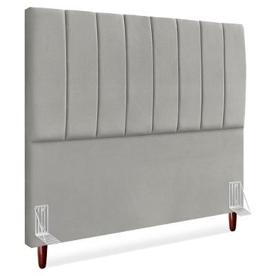 Cabeceira Queen 160 Cm Com Frame Carla Suede Cinza Claro Artte Cinza Claro