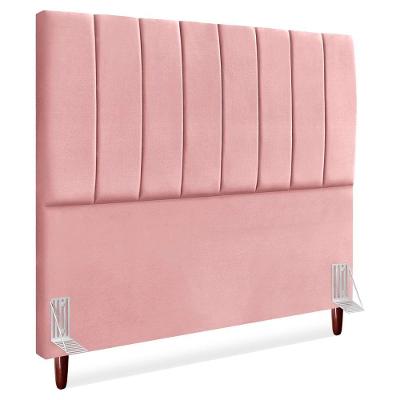 Cabeceira Casal 140 Cm Com Frame Carla Suede Rosa Artte Rosa