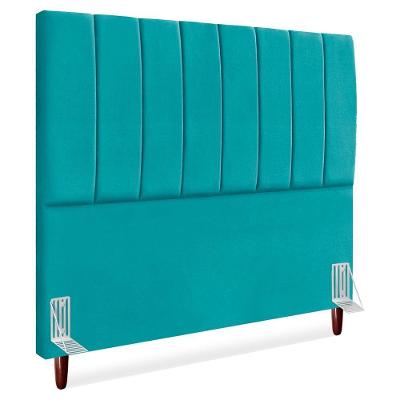 Cabeceira Queen 160 Cm Com Frame Carla Suede Azul Turquesa Artte Azul Turquesa