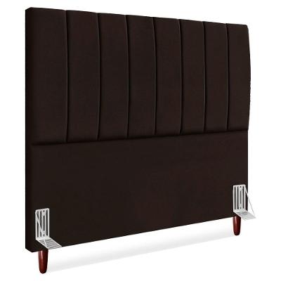 Cabeceira Casal 140 Cm Com Frame Carla Suede Marrom Artte Marrom