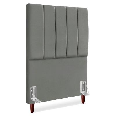 Cabeceira Solteiro 100 Cm Com Frame Carla Suede Cinza Artte Cinza