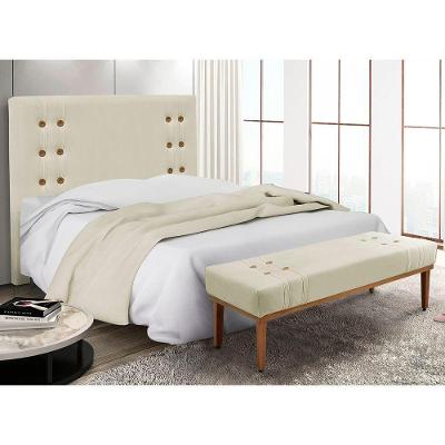 Kit Recamier E Cabeceira Santorini Spz 160cm Veludo Bege