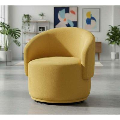 Poltrona Decorativa Giratória Sala De Estar Recepção Jasmine Suede Amarelo