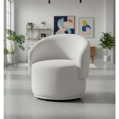 Poltrona Decorativa Giratória Sala De Estar Recepção Jasmine Suede Branco