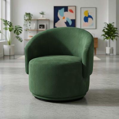 Poltrona Decorativa Giratória Sala De Estar Recepção Jasmine Suede Verde