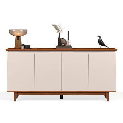 Buffet 4 Portas Flow Off White Com Freijo