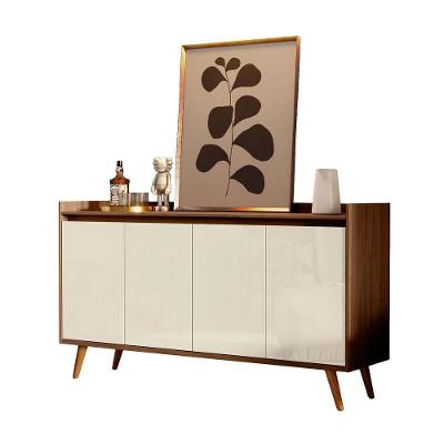 Buffet Aparador Retrô Delux 4 Portas Malbec Com Off White - Moveisaqui