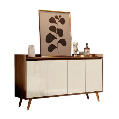 Balcao Buffet Retrô Delta 4 Portas Malbec Com Off White - Moveisaqui