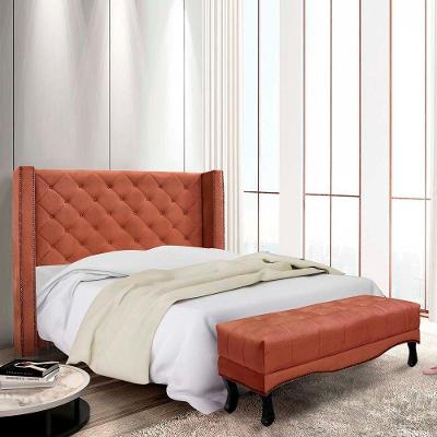 Kit Cabeceira E Recamier Egito Spz 160cm Veludo - Adj Decor Cobre