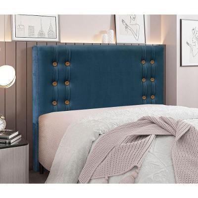 Cabeceira Estofada Santorini Spz 160cm Queen Size Veludo - Azul Marinho