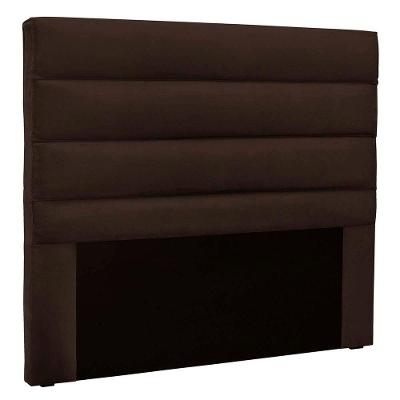 Cabeceira Estofada Nubia Spz 195cm King Size Suede - Marrom