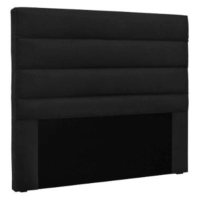 Cabeceira Estofada Nubia Spz 195cm King Size Suede - Preto