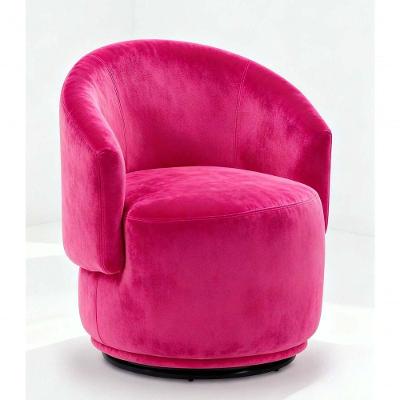 Poltrona Decorativa Giratória Sala De Estar Recepção Jasmine Suede Pink