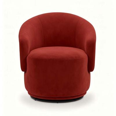 Poltrona Decorativa Giratória Sala De Estar Recepção Jasmine Suede Vermelho