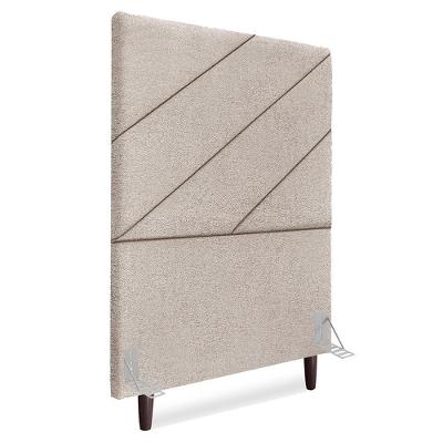 Cabeceira Solteiro 90 Cm Com Frame Cristal Boucle Bege Escuro Artte Bege Escuro