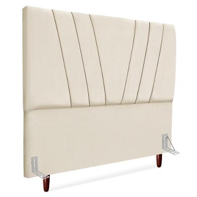 Cabeceira Casal 140 Cm Com Frame Belgica Suede Bege Artte Bege