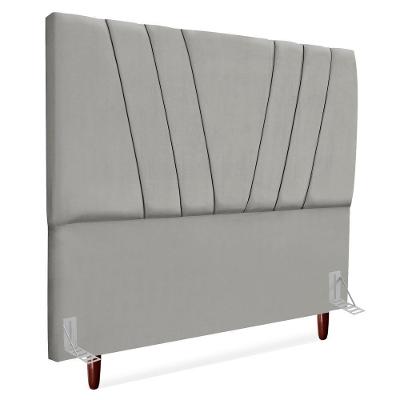 Cabeceira Queen 160 Cm Com Frame Belgica Suede Cinza Claro Artte Cinza Claro