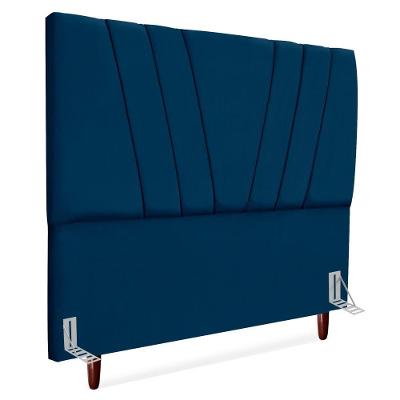 Cabeceira Casal 140 Cm Com Frame Belgica Suede Azul Marinho Artte Azul Marinho