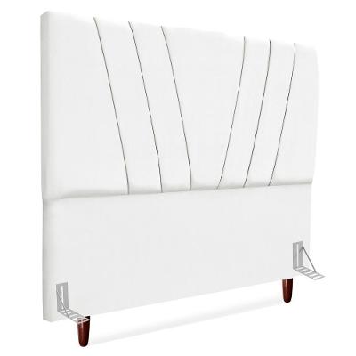 Cabeceira Casal 140 Cm Com Frame Belgica Suede Branco Artte Branco