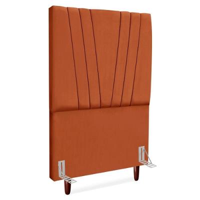 Cabeceira Solteiro 100 Cm Com Frame Belgica Suede Terracota Artte Terracota