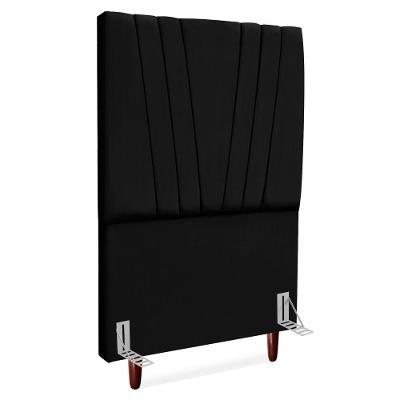 Cabeceira Solteiro 100 Cm Com Frame Belgica Suede Preto Artte Preto