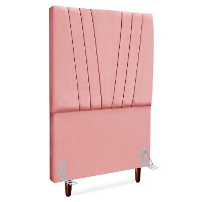 Cabeceira Solteiro 100 Cm Com Frame Belgica Suede Rosa Artte Rosa