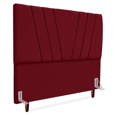 Cabeceira Casal 140 Cm Com Frame Belgica Suede Vinho Artte Vinho