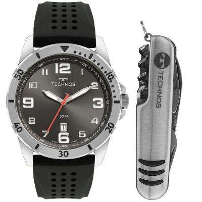 Kit Technos Masculino Militar Prata - 2115mym/k2f 2115mym/k2f