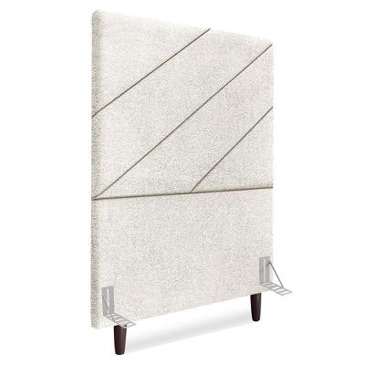 Cabeceira Solteiro 100 Cm Com Frame Cristal Boucle Cinza Claro Artte Cinza Claro