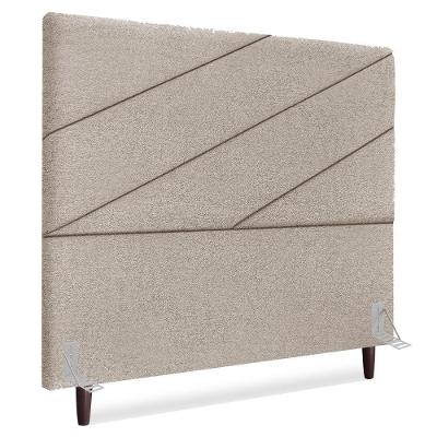 Cabeceira Casal 140 Cm Com Frame Cristal Boucle Bege Escuro Artte Bege Escuro
