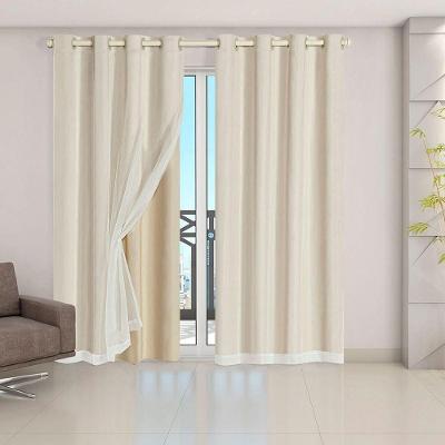 Cortina Blackout Voil Liso 2,80m X 2,30m Voil 100% Poliéster/forro 100% Pvc - Bege