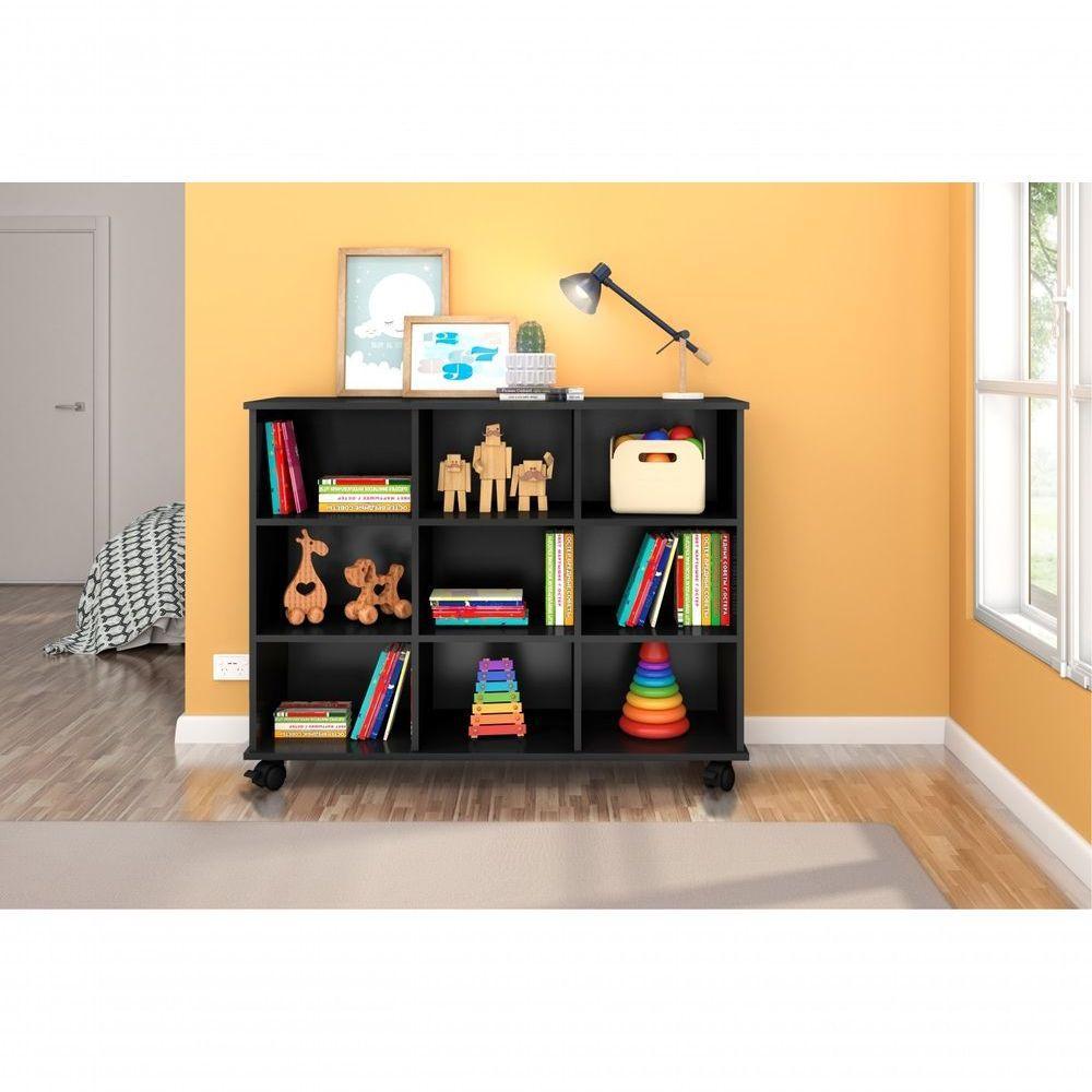 Estante Nicho Com Rodízios Kansas Preto - 2