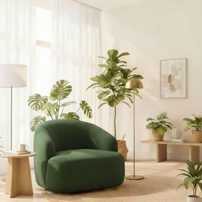 Poltrona Orgânica Luxo Recepção Lótus Linho Cor Verde