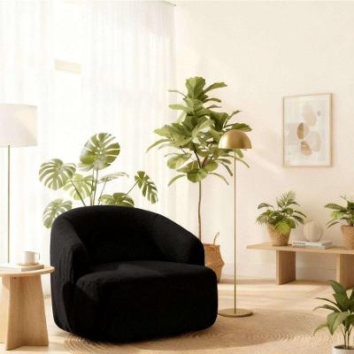 Poltrona Orgânica Luxo Recepção Lótus Linho Cor Preto