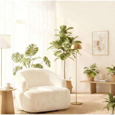 Poltrona Orgânica Luxo Recepção Lótus Suede Cor Branco