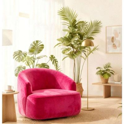 Poltrona Orgânica Luxo Recepção Lótus Suede Cor Pink