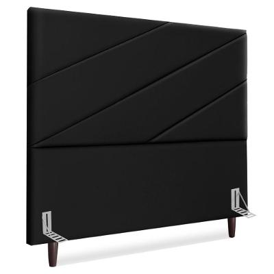 Cabeceira Queen 160 Cm Com Frame Cristal Corino Preto Artte Preto