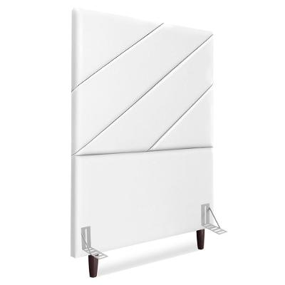 Cabeceira Solteiro 100 Cm Com Frame Cristal Corino Branco Artte Branco