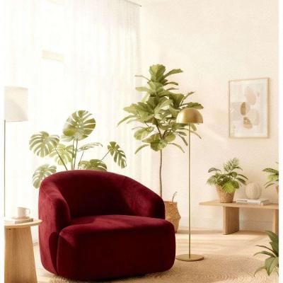 Poltrona Orgânica Luxo Recepção Lótus Suede Cor Bordô