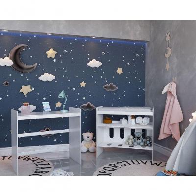 Mini Trocador E Mini Escrivaninha Moisés Branco Fosco - Moveisaqui