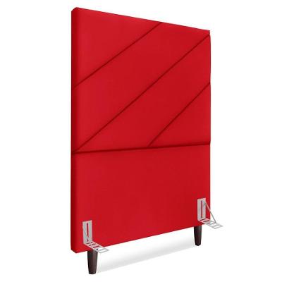Cabeceira Solteiro 100 Cm Com Frame Cristal Suede Vermelho Artte Vermelho
